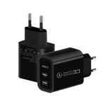 Caricabatterie doppio 949-2C PD25W con porta Type-C, compatibile con protocollo PD3.0 / PPS e spina europea., EU Plug