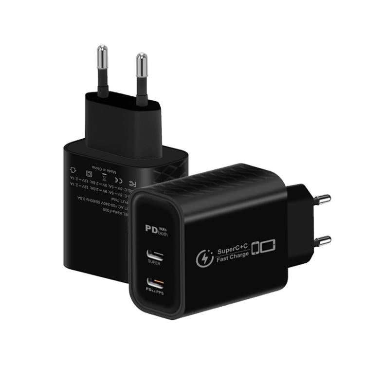 Caricabatterie doppio 949-2C PD25W con porta Type-C, compatibile con protocollo PD3.0 / PPS e spina europea., EU Plug