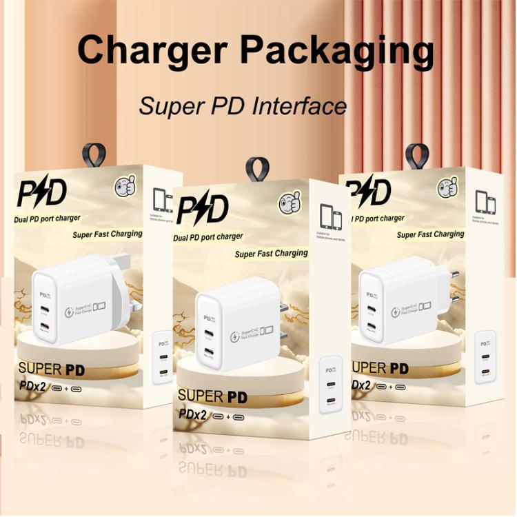Caricabatterie doppio 949-2C PD25W con porta Type-C, compatibile con protocollo PD3.0 / PPS e spina europea., EU Plug