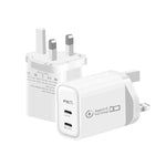 Caricabatterie doppio 949-2C PD25W con porta Type-C, compatibile con protocollo PD3.0 / PPS, spina UK., UK Plug