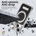 Custodia per telefono antiurto con supporto magnetico placcato effetto litchi., For iPhone 13