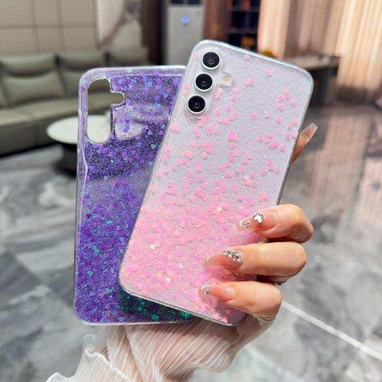 Custodia per telefono in TPU epossidico con glitter e effetto sfumato, decorata con paillettes e glitter., For Samsung Galaxy S26+ 5G, For Samsung Galaxy S26 Ultra 5G, For Samsung Galaxy S26 5G, For Samsung Galaxy S25 Edge 5G                           ...