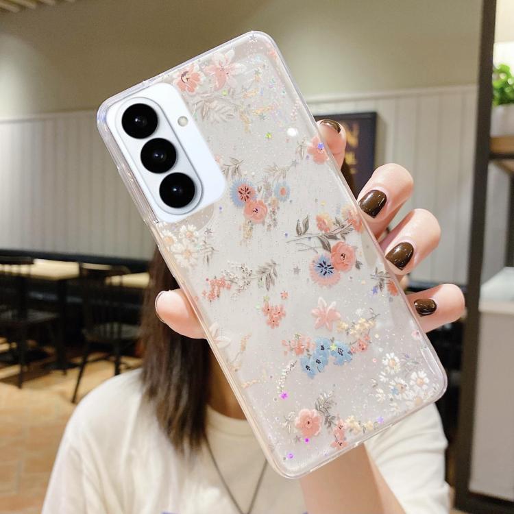 Custodia per telefono in TPU e resina epossidica con motivo floreale piccolo e fresco, For Samsung Galaxy S26+ 5G, For Samsung Galaxy S26 Ultra 5G, For Samsung Galaxy S26 5G, For Samsung Galaxy A17 / A26 5G