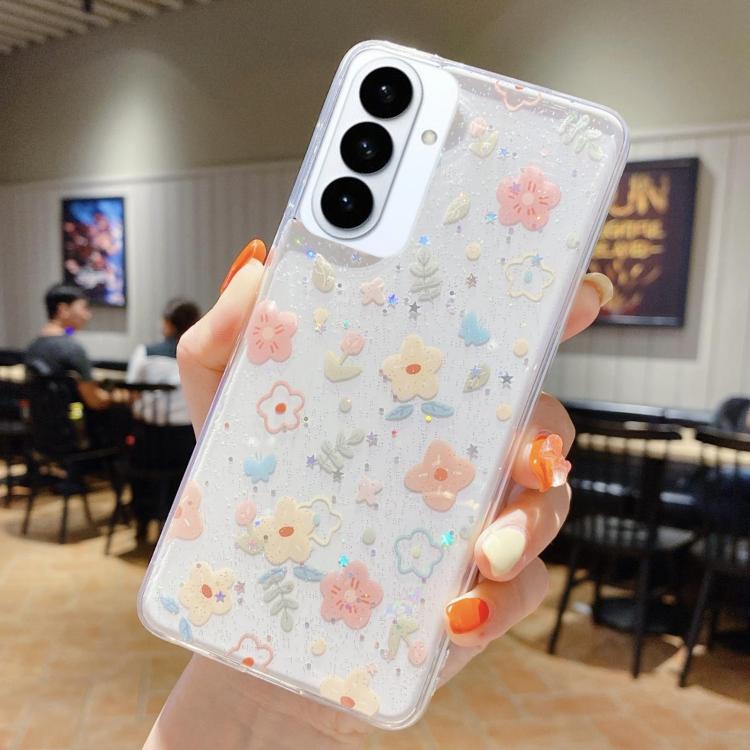 Custodia per telefono in TPU e resina epossidica con motivo floreale piccolo e fresco, For Samsung Galaxy S26+ 5G, For Samsung Galaxy S26 Ultra 5G, For Samsung Galaxy S26 5G, For Samsung Galaxy A17 / A26 5G