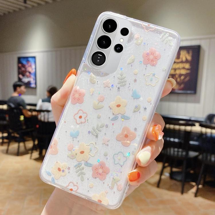 Custodia per telefono in TPU e resina epossidica con motivo floreale piccolo e fresco, For Samsung Galaxy S26+ 5G, For Samsung Galaxy S26 Ultra 5G, For Samsung Galaxy S26 5G, For Samsung Galaxy A17 / A26 5G