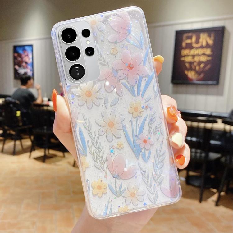 Custodia per telefono in TPU e resina epossidica con motivo floreale piccolo e fresco, For Samsung Galaxy S26+ 5G, For Samsung Galaxy S26 Ultra 5G, For Samsung Galaxy S26 5G, For Samsung Galaxy A17 / A26 5G