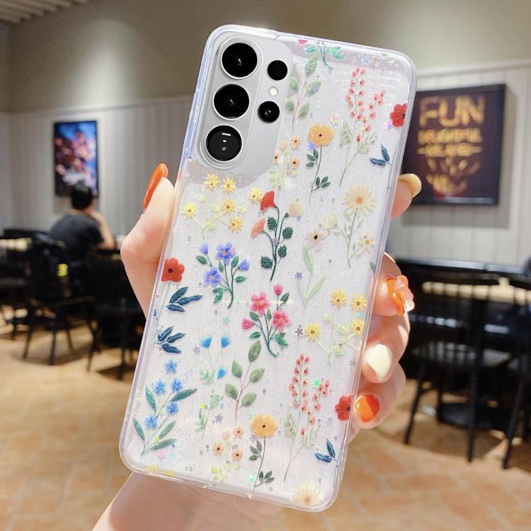 Custodia per telefono in TPU e resina epossidica con motivo floreale piccolo e fresco, For Samsung Galaxy S26+ 5G, For Samsung Galaxy S26 Ultra 5G, For Samsung Galaxy S26 5G, For Samsung Galaxy A17 / A26 5G