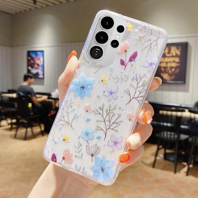 Custodia per telefono in TPU e resina epossidica con motivo floreale piccolo e fresco, For Samsung Galaxy S26+ 5G, For Samsung Galaxy S26 Ultra 5G, For Samsung Galaxy S26 5G, For Samsung Galaxy A17 / A26 5G