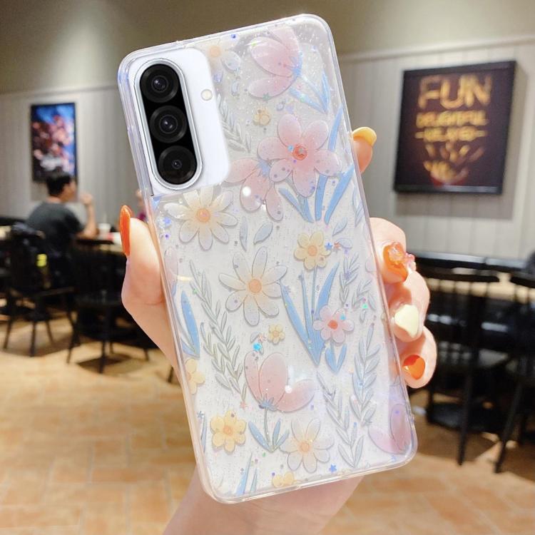 Custodia per telefono in TPU e resina epossidica con motivo floreale piccolo e fresco, For Samsung Galaxy A36 / A56 5G
