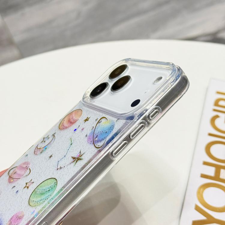 Custodia per telefono in TPU epossidico con glitter a forma di stella cosmica, For iPhone 17 Pro Max, For iPhone 17 Pro, For iPhone 17, For iPhone Air