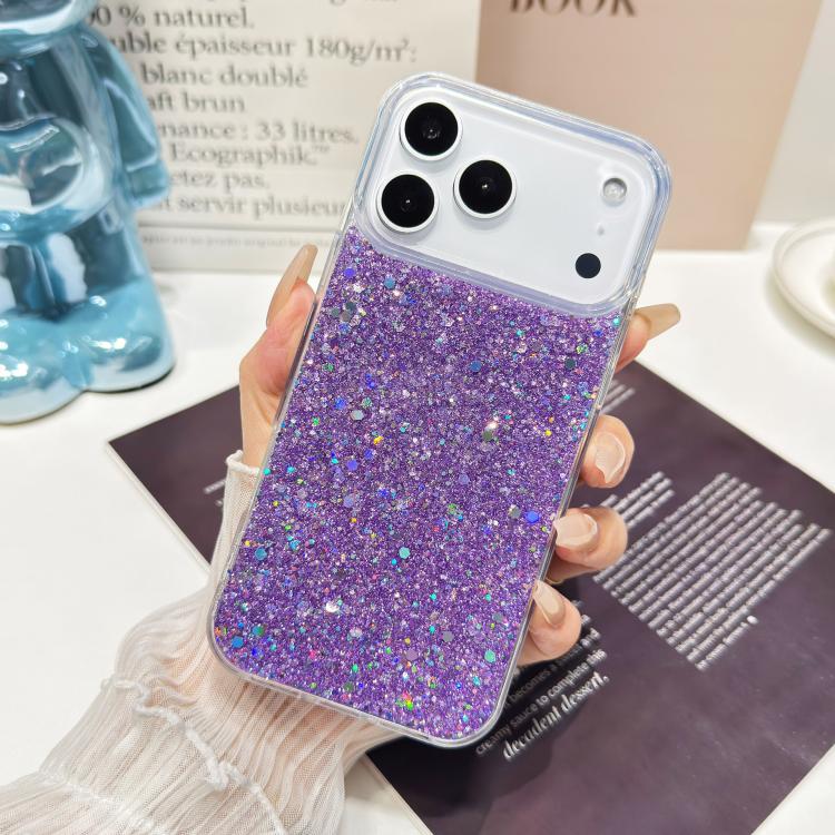 Custodia per telefono in TPU e resina epossidica con glitter e paillettes, For iPhone 17 Pro Max, For iPhone 17 Pro, For iPhone 17