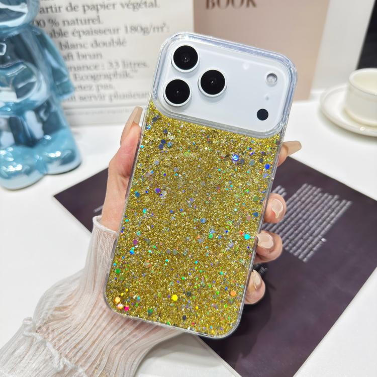 Custodia per telefono in TPU e resina epossidica con glitter e paillettes, For iPhone 17 Pro Max, For iPhone 17 Pro, For iPhone 17