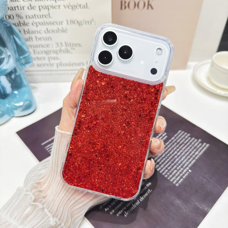 Custodia per telefono in TPU e resina epossidica con glitter e paillettes, For iPhone 17 Pro Max, For iPhone 17 Pro, For iPhone 17