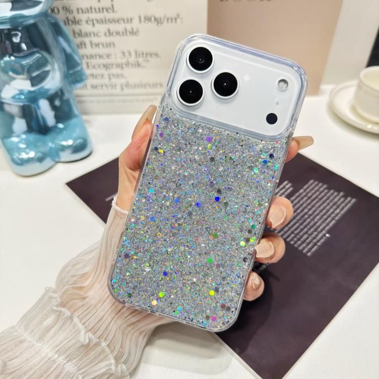 Custodia per telefono in TPU e resina epossidica con glitter e paillettes, For iPhone 17 Pro Max, For iPhone 17 Pro, For iPhone 17