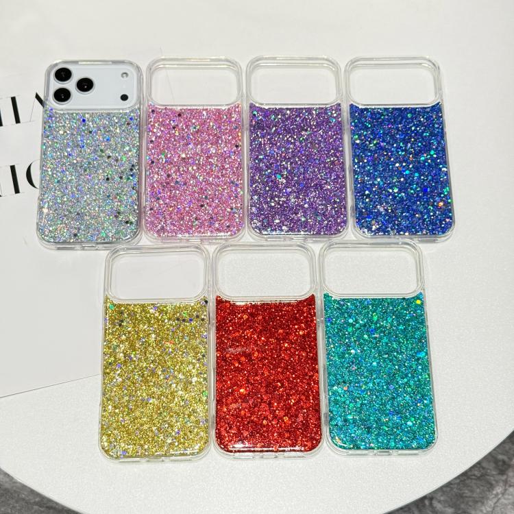 Custodia per telefono in TPU e resina epossidica con glitter e paillettes, For iPhone 17 Pro Max, For iPhone 17 Pro, For iPhone 17