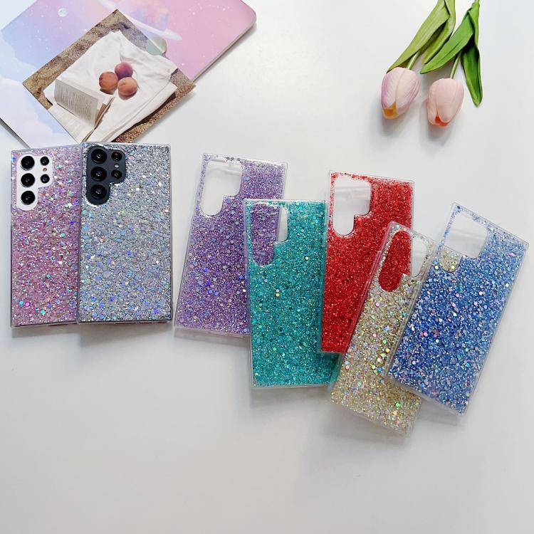 Custodia per telefono in TPU e resina epossidica con glitter e paillettes, For Samsung Galaxy S26+ 5G, For Samsung Galaxy S26 Ultra 5G, For Samsung Galaxy S26 5G