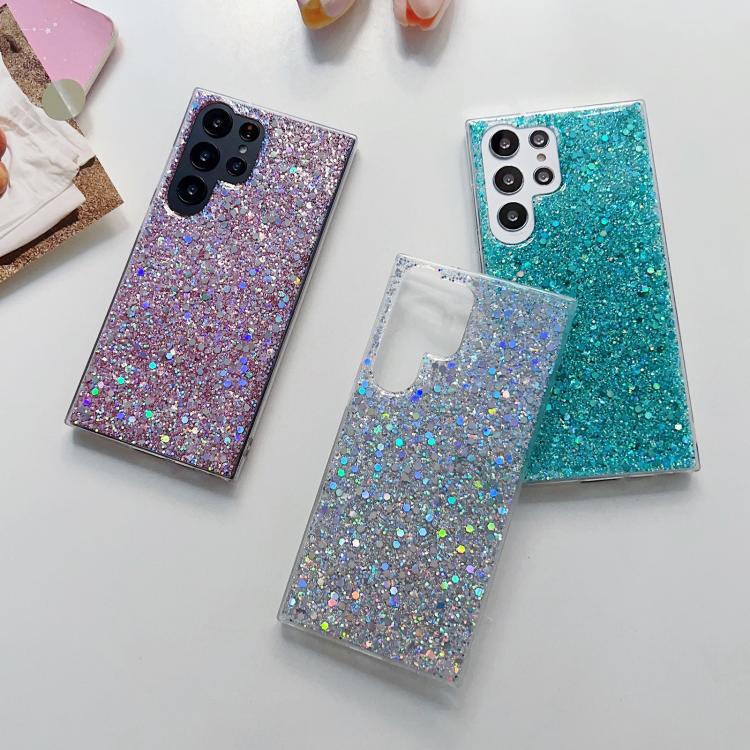 Custodia per telefono in TPU e resina epossidica con glitter e paillettes, For Samsung Galaxy S26+ 5G, For Samsung Galaxy S26 Ultra 5G, For Samsung Galaxy S26 5G