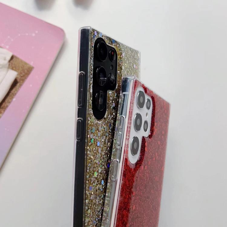 Custodia per telefono in TPU e resina epossidica con glitter e paillettes, For Samsung Galaxy S26+ 5G, For Samsung Galaxy S26 Ultra 5G, For Samsung Galaxy S26 5G