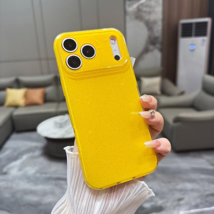 Custodia per telefono in TPU tinta unita con glitter effetto gelatina, For iPhone 17e / 16e, For iPhone 17 Pro Max