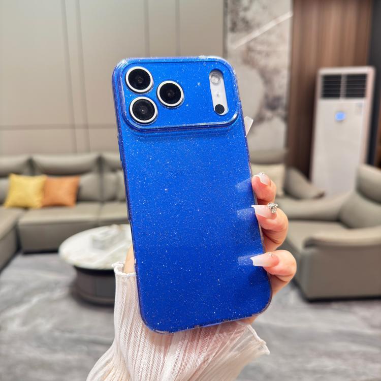Custodia per telefono in TPU tinta unita con glitter effetto gelatina, For iPhone 17 Pro, For iPhone 17