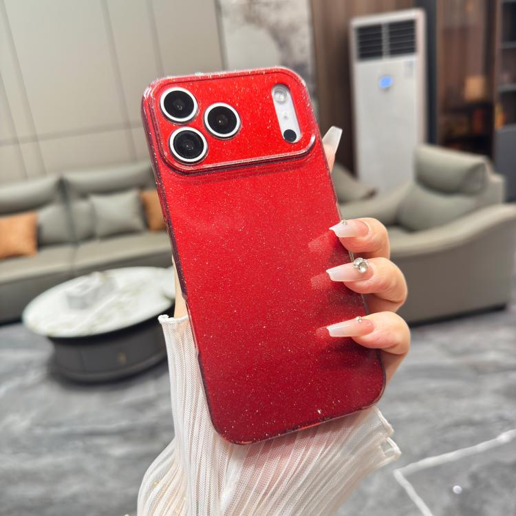 Custodia per telefono in TPU tinta unita con glitter effetto gelatina, For iPhone 17 Pro, For iPhone 17
