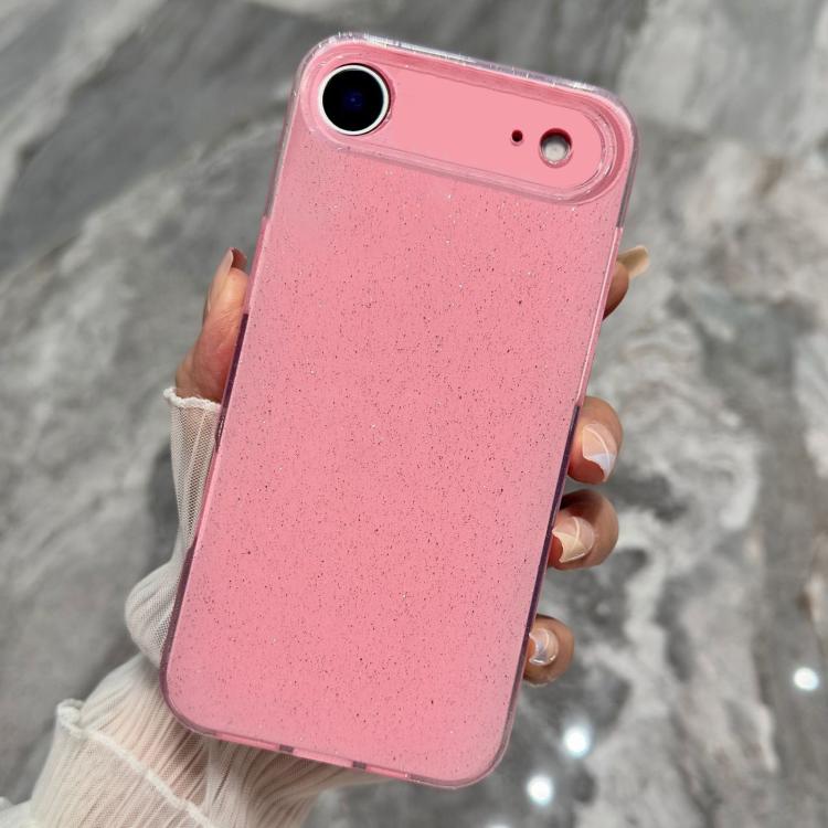 Custodia per telefono in TPU tinta unita con glitter effetto gelatina, For iPhone Air