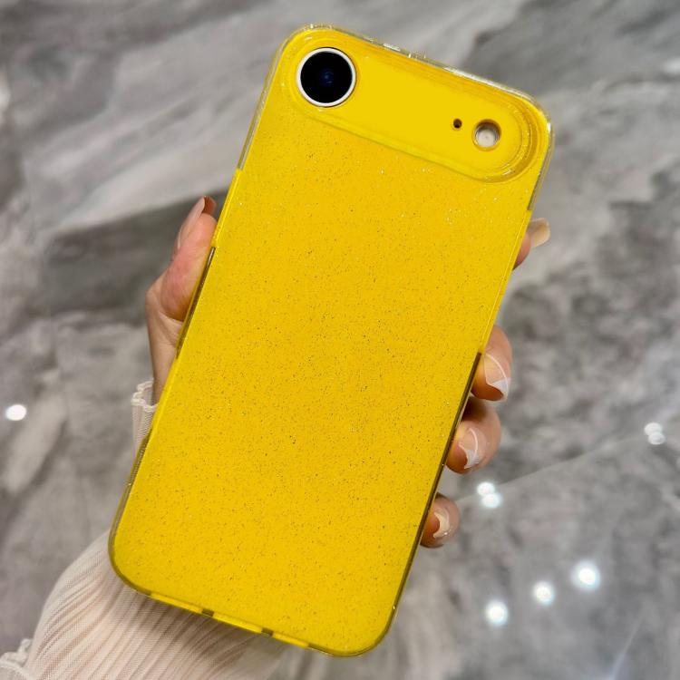 Custodia per telefono in TPU tinta unita con glitter effetto gelatina, For iPhone Air