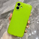 Custodia per telefono in TPU tinta unita con glitter effetto gelatina, For iPhone 17 Pro, For iPhone 17