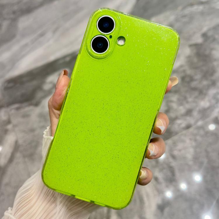 Custodia per telefono in TPU tinta unita con glitter effetto gelatina, For iPhone 17 Pro, For iPhone 17