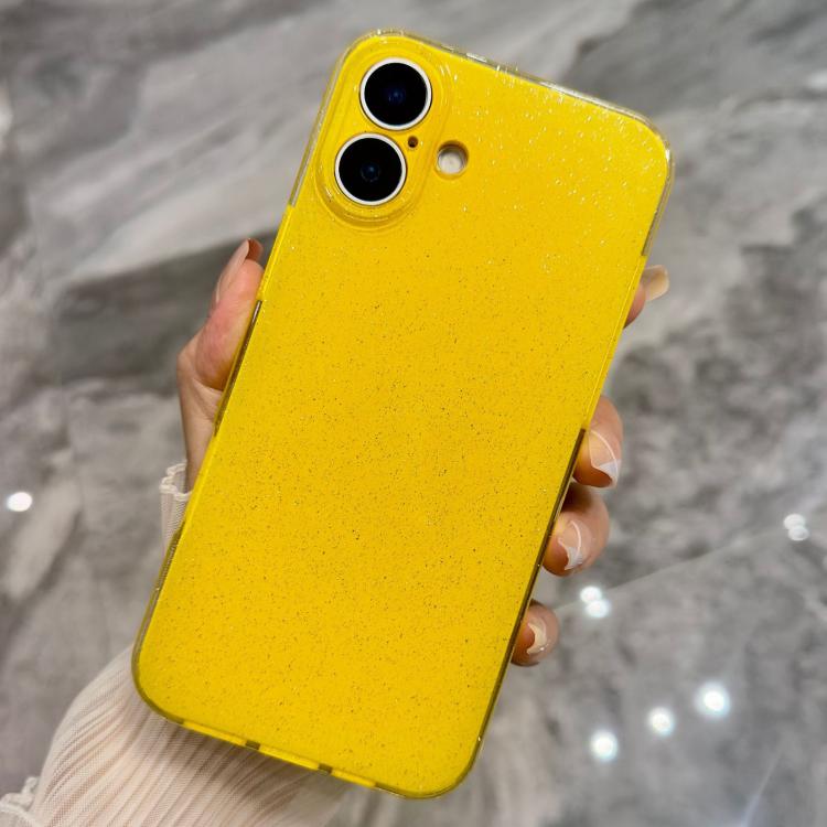 Custodia per telefono in TPU tinta unita con glitter effetto gelatina, For iPhone 17 Pro, For iPhone 17