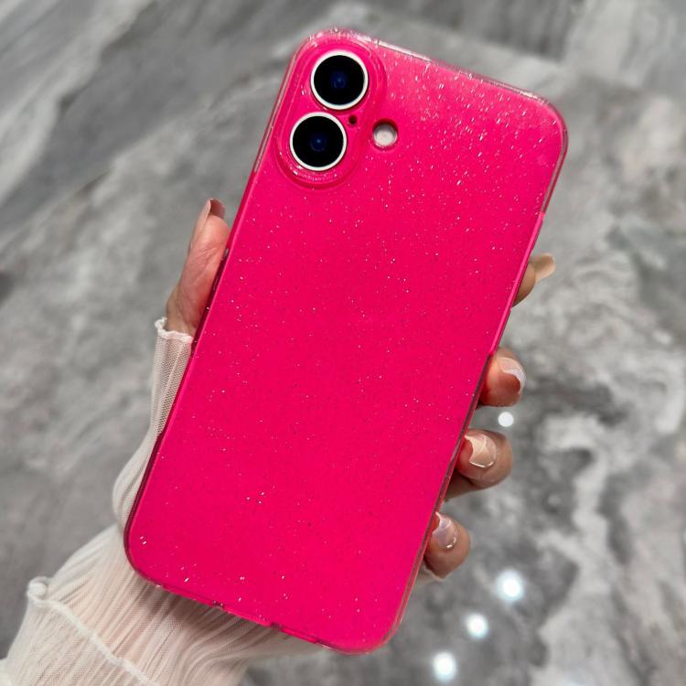 Custodia per telefono in TPU tinta unita con glitter effetto gelatina, For iPhone 17 Pro, For iPhone 17