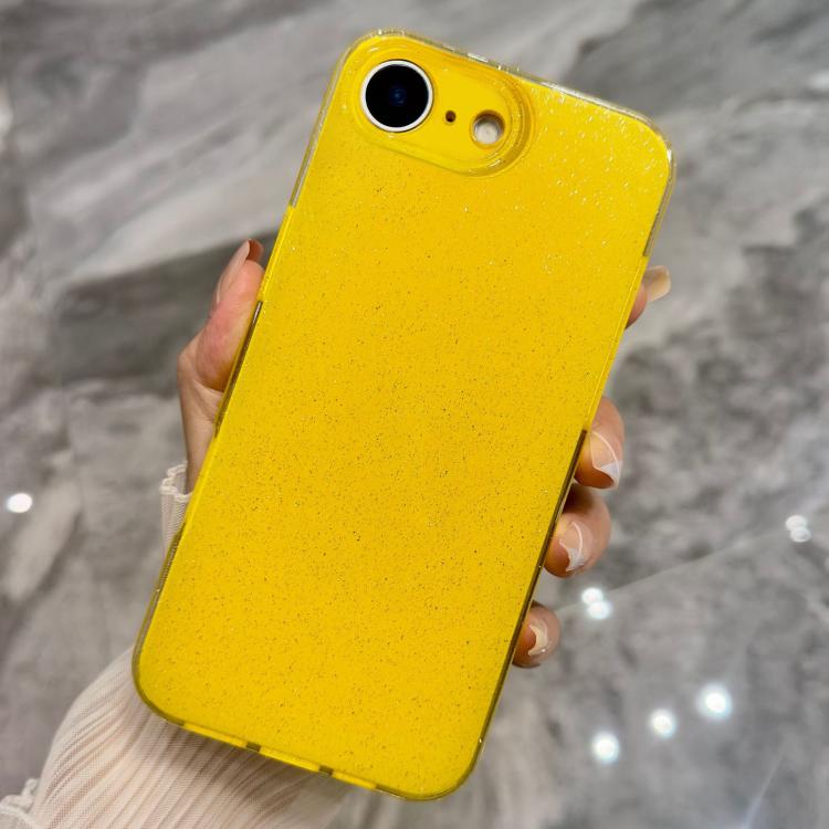 Custodia per telefono in TPU tinta unita con glitter effetto gelatina, For iPhone 17e / 16e, For iPhone 17 Pro Max