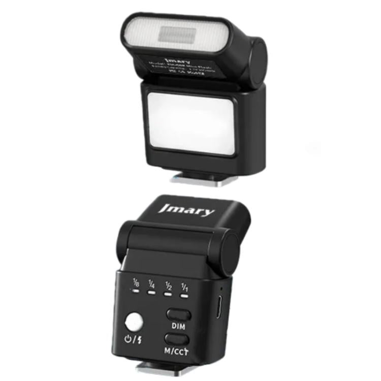 JMARY FM-06R Mini flash per fotocamera, luce di riempimento, attacco a slitta, luce LED ricaricabile da 300 mAh