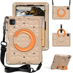 Custodia per tablet antiurto con supporto girevole ad anello magico e tracolla., For iPad 2026 / 2025 / Air 11 2026 / 2025, For iPad 10.2 2022 / 2021 / 10.5
