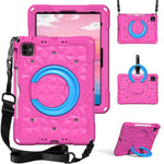 Custodia per tablet antiurto con supporto girevole ad anello magico e tracolla., For iPad 2026 / 2025 / Air 11 2026 / 2025, For iPad 10.2 2022 / 2021 / 10.5