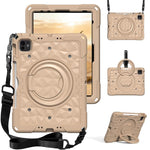 Custodia per tablet antiurto con supporto girevole ad anello magico e tracolla., For iPad 2026 / 2025 / Air 11 2026 / 2025, For iPad 10.2 2022 / 2021 / 10.5