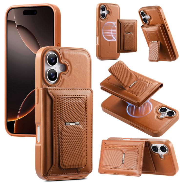 CaseNeo Retro Hinge Folding Wallet Custodia per telefono con retro magnetico, For iPhone 17e / 16e, For iPhone 17 Pro Max, For iPhone 17 Pro, For iPhone 17, For iPhone Air, For iPhone 16 Pro Max