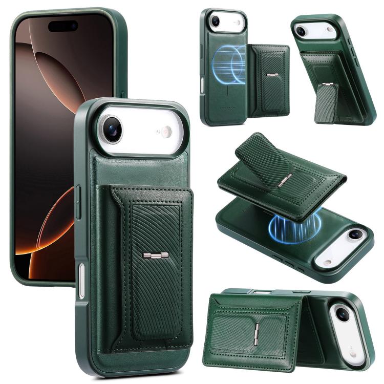 CaseNeo Retro Hinge Folding Wallet Custodia per telefono con retro magnetico, For iPhone 17e / 16e, For iPhone 17 Pro Max, For iPhone 17 Pro, For iPhone 17, For iPhone Air, For iPhone 16 Pro Max