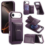 CaseNeo Retro Hinge Folding Wallet Custodia per telefono con retro magnetico, For iPhone 17e / 16e, For iPhone 17 Pro Max, For iPhone 17 Pro, For iPhone 17, For iPhone Air, For iPhone 16 Pro Max