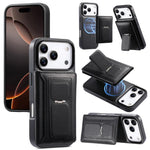 CaseNeo Retro Hinge Folding Wallet Custodia per telefono con retro magnetico, For iPhone 17e / 16e, For iPhone 17 Pro Max, For iPhone 17 Pro, For iPhone 17, For iPhone Air, For iPhone 16 Pro Max