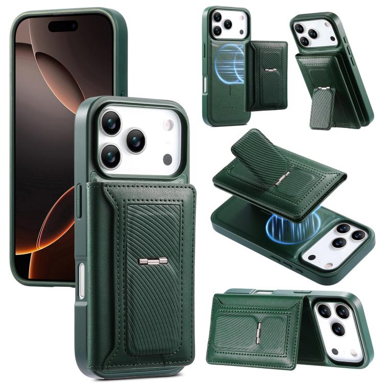 CaseNeo Retro Hinge Folding Wallet Custodia per telefono con retro magnetico, For iPhone 17e / 16e, For iPhone 17 Pro Max, For iPhone 17 Pro, For iPhone 17, For iPhone Air, For iPhone 16 Pro Max