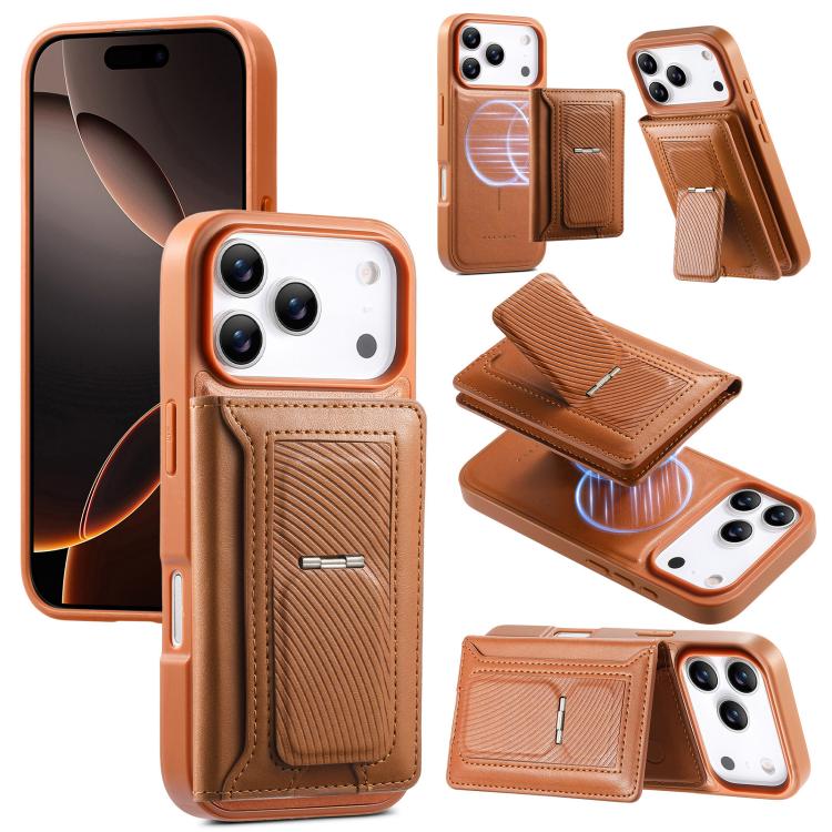 CaseNeo Retro Hinge Folding Wallet Custodia per telefono con retro magnetico, For iPhone 17e / 16e, For iPhone 17 Pro Max, For iPhone 17 Pro, For iPhone 17, For iPhone Air, For iPhone 16 Pro Max
