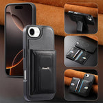 CaseNeo Retro Hinge Folding Wallet Custodia per telefono con retro magnetico, For iPhone 17e / 16e, For iPhone 17 Pro Max, For iPhone 17 Pro, For iPhone 17, For iPhone Air, For iPhone 16 Pro Max
