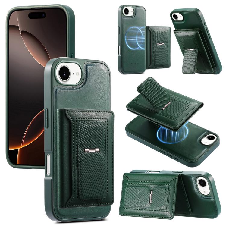 CaseNeo Retro Hinge Folding Wallet Custodia per telefono con retro magnetico, For iPhone 17e / 16e, For iPhone 17 Pro Max, For iPhone 17 Pro, For iPhone 17, For iPhone Air, For iPhone 16 Pro Max