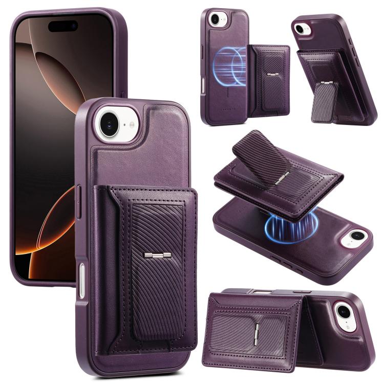 CaseNeo Retro Hinge Folding Wallet Custodia per telefono con retro magnetico, For iPhone 17e / 16e, For iPhone 17 Pro Max, For iPhone 17 Pro, For iPhone 17, For iPhone Air, For iPhone 16 Pro Max