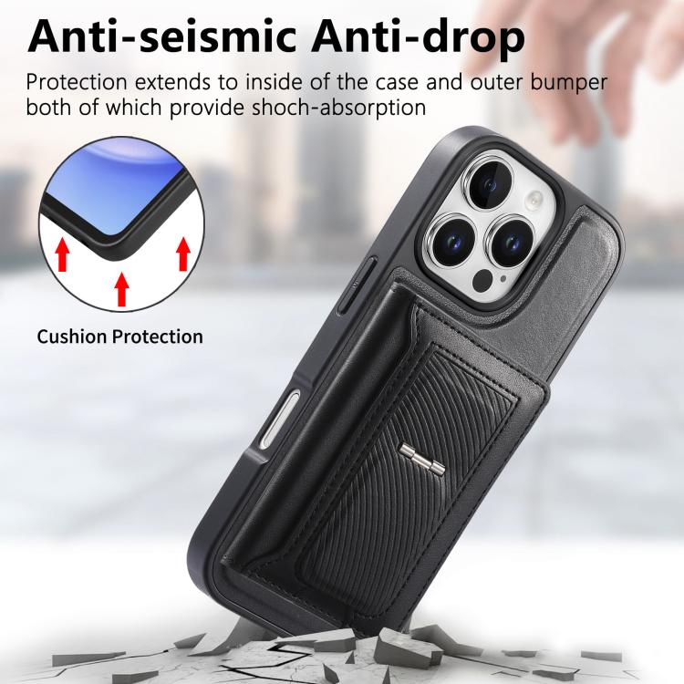 CaseNeo Retro Hinge Folding Wallet Custodia per telefono con retro magnetico, For iPhone 16 Pro, For iPhone 16 Plus, For iPhone 16, For iPhone 15 Pro Max, For iPhone 15 Pro, For iPhone 15 Plus
