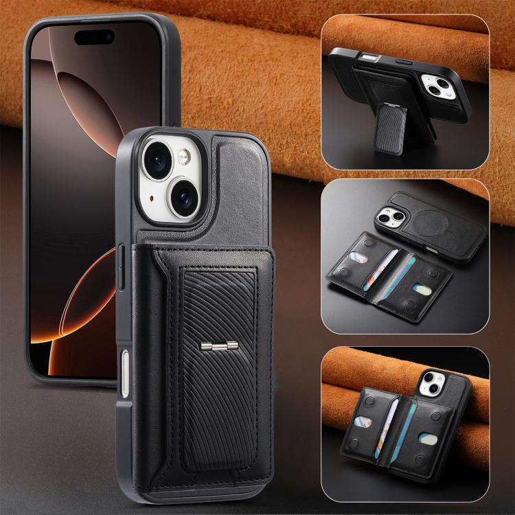 CaseNeo Retro Hinge Folding Wallet Custodia per telefono con retro magnetico, For iPhone 13