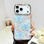 Custodia per telefono in resina epossidica con farfalle 3D glitterate, For iPhone 17 Pro Max, For iPhone 17 Pro, For iPhone Air, For iPhone 16 Pro Max