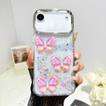 Custodia per telefono in resina epossidica con farfalle 3D glitterate, For iPhone 17 Pro Max, For iPhone 17 Pro, For iPhone Air, For iPhone 16 Pro Max