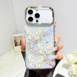 Custodia per telefono in resina epossidica con farfalle 3D glitterate, For iPhone 16 Pro, For iPhone 16 Plus, For iPhone 16, For iPhone 15 Pro Max